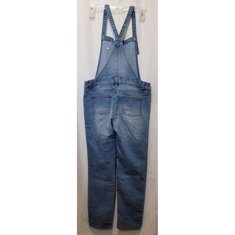 Cat & Jack Girls Super Skinny Denim Overalls Size L 30x26 Stretch - Picture 4 of 7